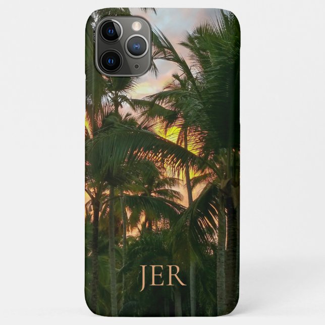 Coques Case-Mate iPhone Parapents monogrammes des palmiers des îles tropic (Dos)