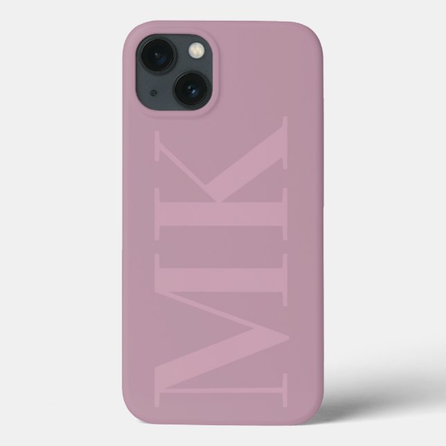 Coques Case-Mate iPhone Paraphe moderne rose de prune rousse initiales min (Verso)