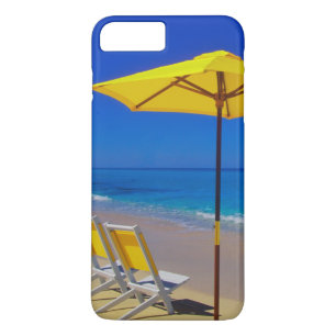 Coques Pour iPhone Parapluie de plage jaune et chaises impeccables