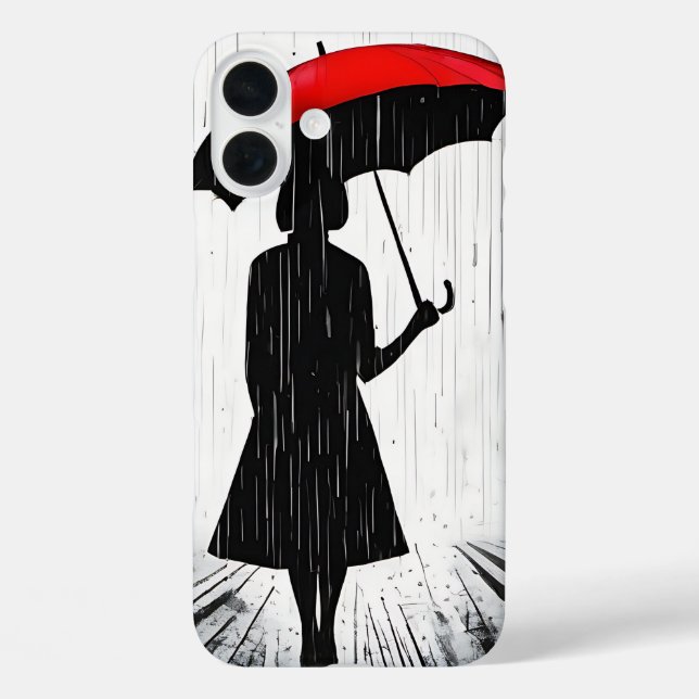 Coques Case-Mate iPhone "Parapluie écarlate" Pluie Silhouette Art (Verso)