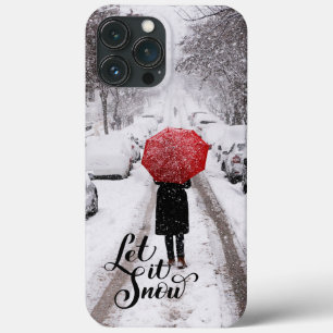 Case-Mate iPhone Case Parapluie rouge en hiver Wonderland - Let It Snow