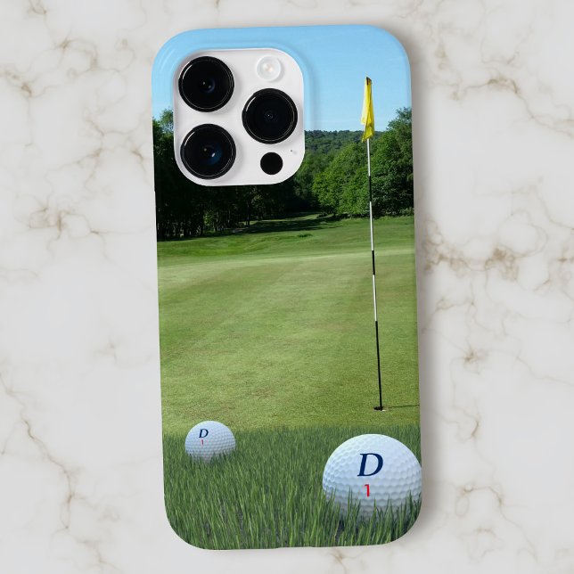 Coques Case-Mate iPhone Parcours de golf Photo Golfer Fairway Balle monogr (Créateur téléchargé)
