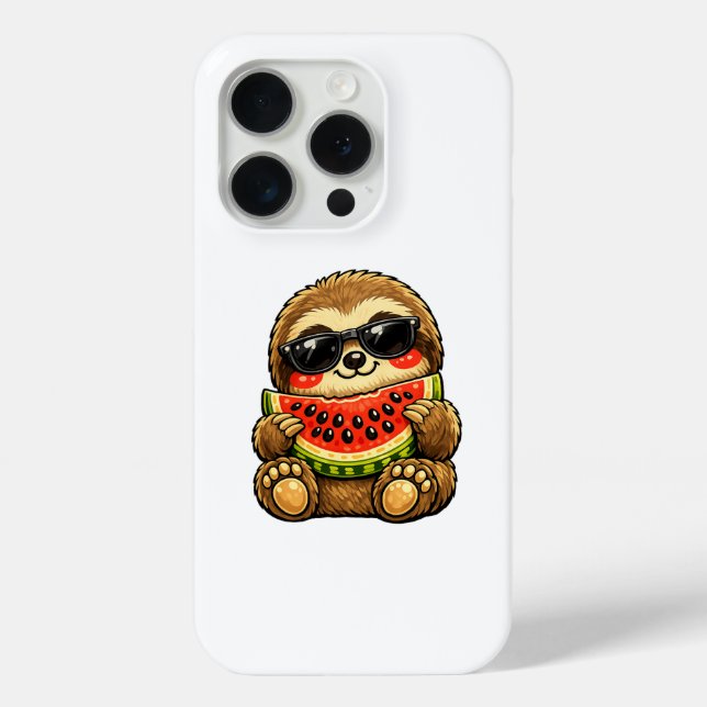 Coques Case-Mate iPhone Paresseux mignon avec pastèque (Verso)