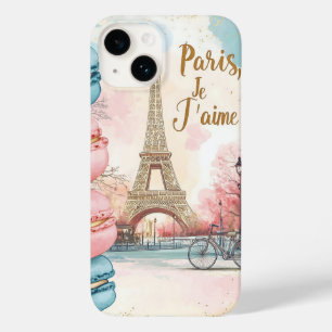 Coque Pour iPhone 14 Paris, Je T'aime - Tour Eiffel avec Macarons