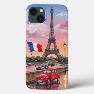 Case-Mate iPhone Case Paris Tour Eiffel : coucher de soleil aquarelle ro