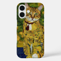Parodie de chat mignon en or de Gustav Klimt, art