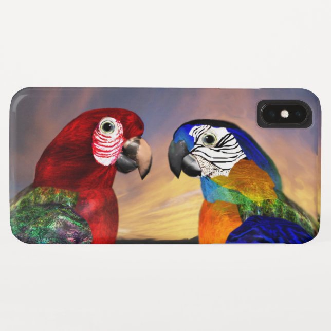COQUES Case-Mate iPhone PARROS HYPER /ARA ROUGE ET BLEU (Dos (Horizontal))