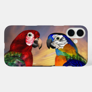 iPhone 16 PLUS CASE PARROS HYPER /ARA ROUGE ET BLEU