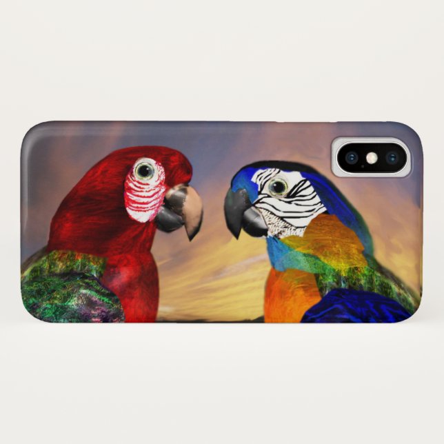 COQUES Case-Mate iPhone PARROS HYPER /ARA ROUGE ET BLEU (Dos (Horizontal))