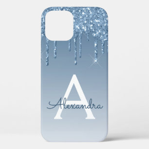 Case-Mate iPhone Case Parties scintillant à goutte bleue Monogramme Girl