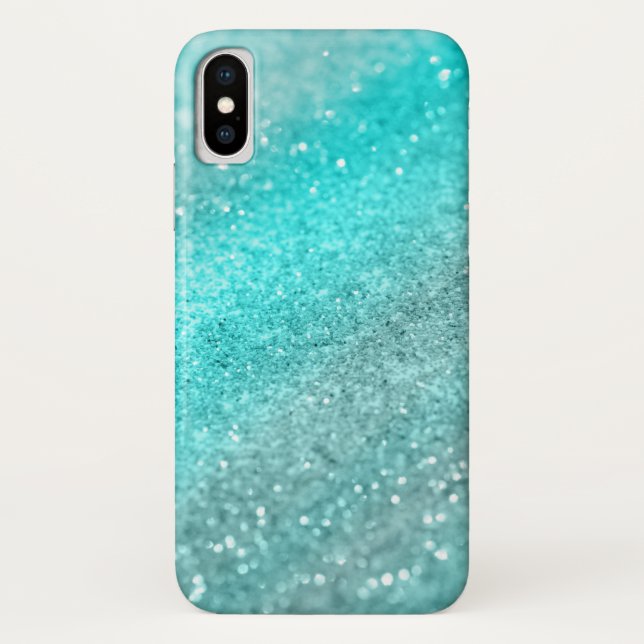 Coques Case-Mate iPhone Parties scintillant Aqua Turquoise Océan #1 (Dos)
