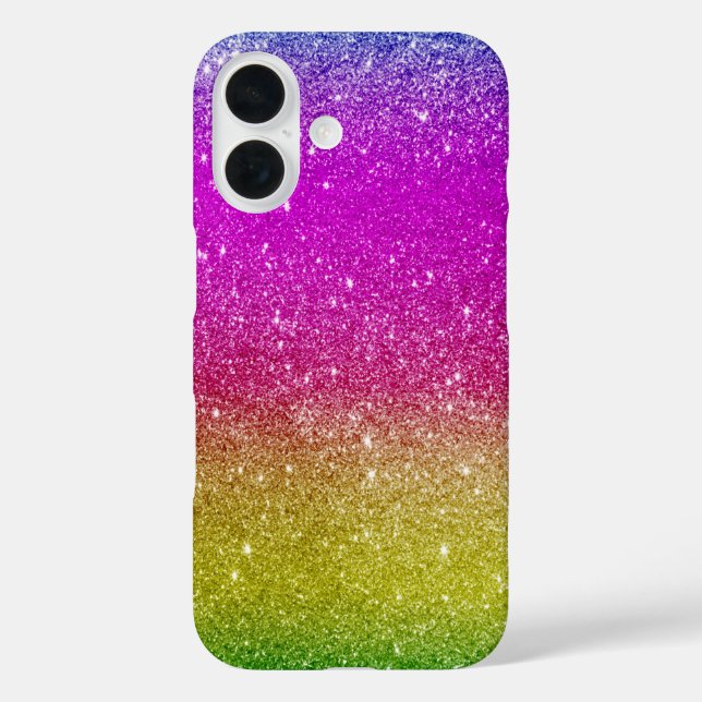 Coques Case-Mate iPhone Parties scintillant arc-en-ciel Magenta rose pâle (Verso)