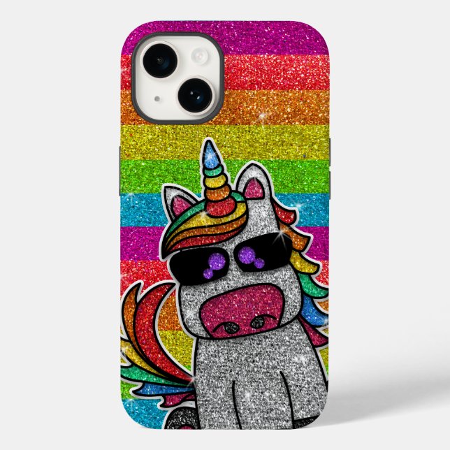 Coques Case-Mate iPhone Parties scintillant arc-en-ciel Unicorn Sparkly Go (Verso)