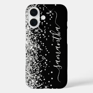 Coque Pour iPhone 16 Parties scintillant argent Black Girl Signature