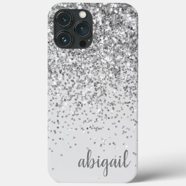 Coques Case-Mate iPhone Parties scintillant Argent élégant Monogramme mode (Verso)