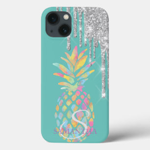 Case-Mate iPhone Case Parties scintillant argent gouttes d'ananas vert à