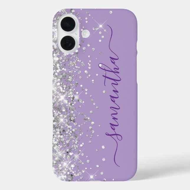 Coques Case-Mate iPhone Parties scintillant Argent Pale Violet Fille Signa (Verso)