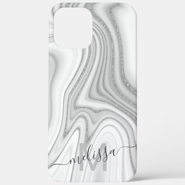 Coques Case-Mate iPhone Parties scintillant argent tendance brillant nom d (Verso)