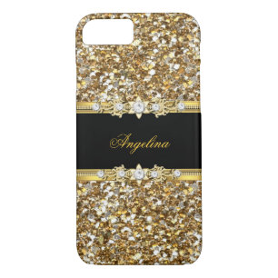 Coques Pour iPhone Parties scintillant Black Gold Diamond Jewond