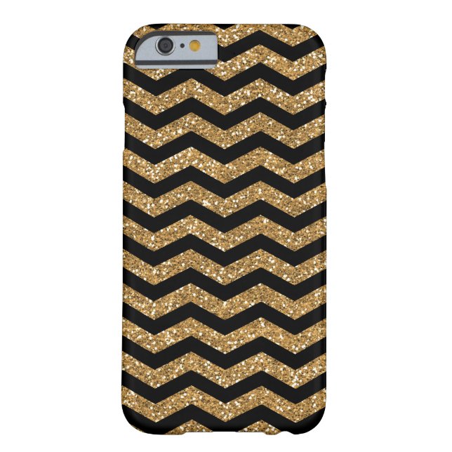 Coques Case-Mate iPhone Parties scintillant Black Gold Faux Chevron (Dos)