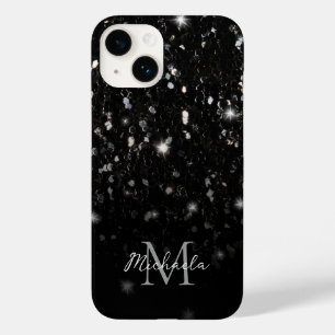 Coque Pour iPhone 14 Parties scintillant blanche brillante noire scinti