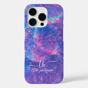 Coques iPhone 16 Pro Parties scintillant bleue moderne ombre violet chi