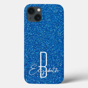 Case-Mate iPhone Case Parties scintillant bleue Monogramme Coque-coque i