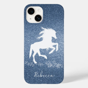 Coque Pour iPhone 14 Parties scintillant bleue Unicorn