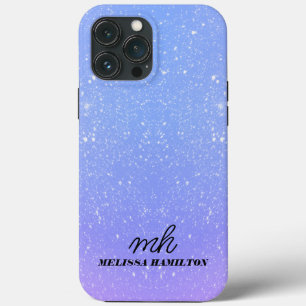 Case-Mate iPhone Case Parties scintillant bleue violet chic monogrammed