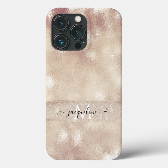 Coques Case-Mate iPhone Parties scintillant Blush moderne Rose or étincell (Verso)