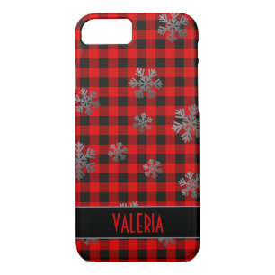 Case-Mate iPhone Case Parties scintillant d'argent de Buffalo Rouge Snow