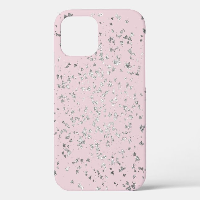 Coques Case-Mate iPhone Parties scintillant d'argent Flakes et Blush (Verso)