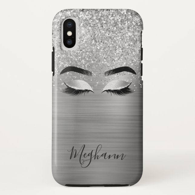 Coques Case-Mate iPhone Parties scintillant d'argent Metallash Beauté Eyel (Dos)
