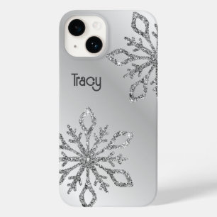 Coque Pour iPhone 14 Parties scintillant d'argent personnalisée Snowfla
