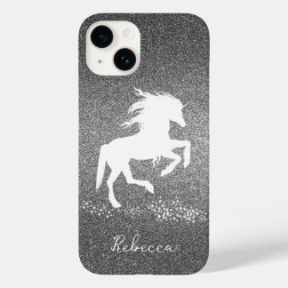 Coque Pour iPhone 14 Parties scintillant d'argent Unicorn Coque-Mate co