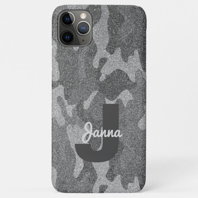 Coques Case-Mate iPhone Parties scintillant de camouflage en argent et en  (Dos)