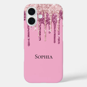 Coque Pour iPhone 16 Parties scintillant de crème glacée rose