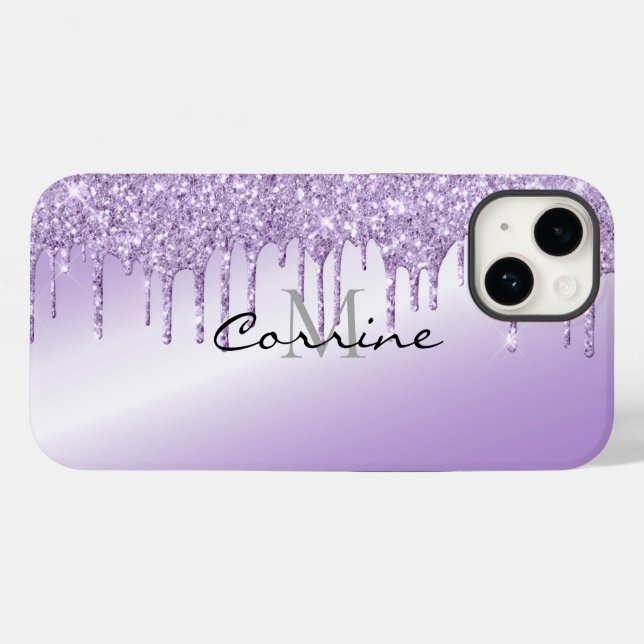 Coques Case-Mate iPhone Parties scintillant de déshydratation violet viole (Verso (horizontal))