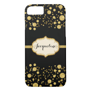 Coque Case-Mate Pour iPhone Parties scintillant de feuille d'or Confetti Pois 