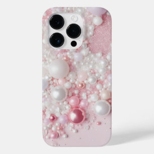 Coque Pour iPhone 14 Pro Parties scintillant de perle rose Glam Bling
