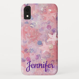 Case-Mate iPhone Case Parties scintillant des étoiles roses Nom personna