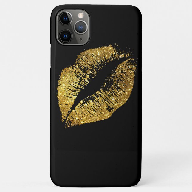 Coques Case-Mate iPhone Parties scintillant d'or lèvres (Dos)