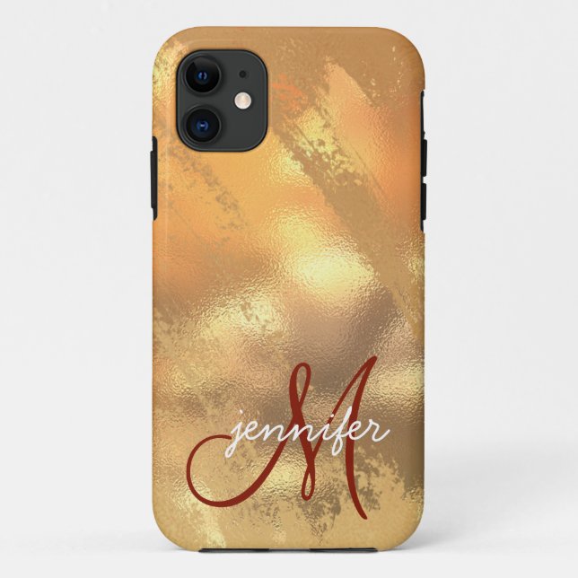 Coques Case-Mate iPhone Parties scintillant d'or Rose de fille personnalis (Dos)