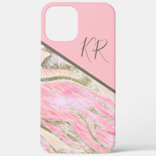Case-Mate iPhone Case Parties scintillant en argent rose Motif en marbre