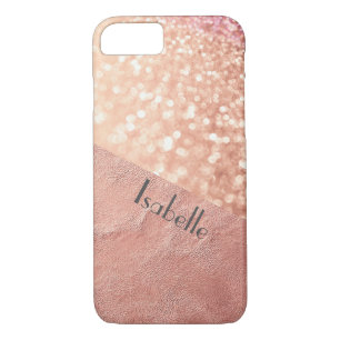 Case-Mate iPhone Case Parties scintillant en cuir or Rose personnalisé c