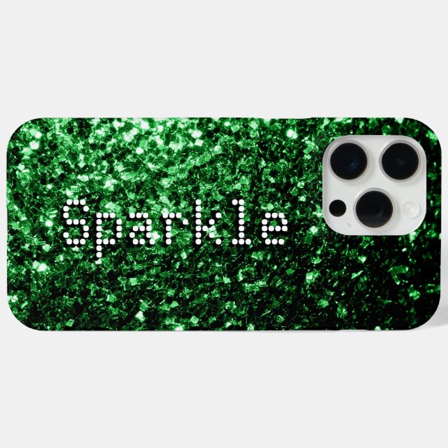 Coques Case-Mate iPhone Parties scintillant en faux vert foncé scintille V (Verso (horizontal))