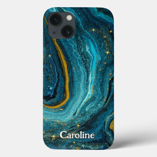 Coques Case-Mate iPhone Parties scintillant étincelante marbre Art Blue Go (Verso)