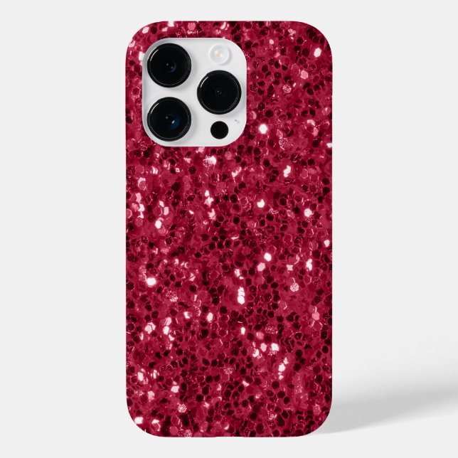 Coques Case-Mate iPhone Parties scintillant faux brillant rose foncé magen (Verso)