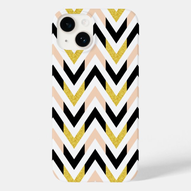 Coques Case-Mate iPhone Parties scintillant Faux géométrique Chevron Motif (Verso)