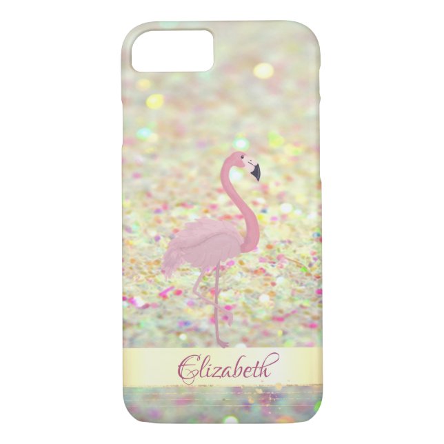 Coques Case-Mate iPhone Parties scintillant Flamant rose rose Bokeh - Pers (Dos)